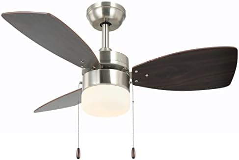 Малък вентилатор на тавана с осветление и възможност за регулиране на натяжной верига, 36-инчови вентилатори от полиран никел за