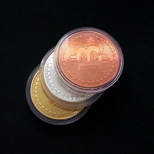 3шт Биткоин сребърно покритие Възпоменателна Монета Биткоин Виртуална Монета Криптовалюта Монета 2021 Лимитированная Серия