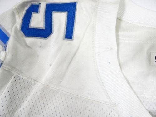 1999 Детройт Лайонз Алън Олдридж 55 Използвана в играта Бяла риза 48 DP32884 - Използваните в играта тениски без подпис NFL