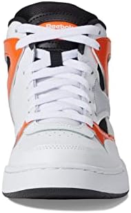 Баскетболни маратонки Reebok Унисекс BB4590 с високо берцем, Бяло/Черно/Светло оранжево, 11 US Men
