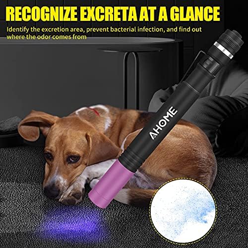 UV фенерче AHOME P2 с USB батерия, джобен фенер Blacklight с led подсветка 365 нм, детектор на урина от домашни животни, водоустойчивост