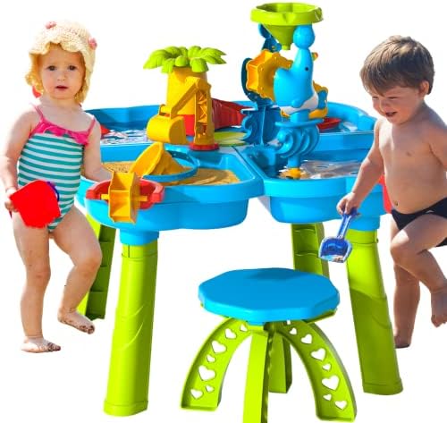 Играчка Doloowee с пясък и вода за деца, 4 в 1 За водни Душове, Тенис на воден обект за езерото | Детска Игрална маса за вода, Маса за обитаване, Лятна Градинска играчка на п