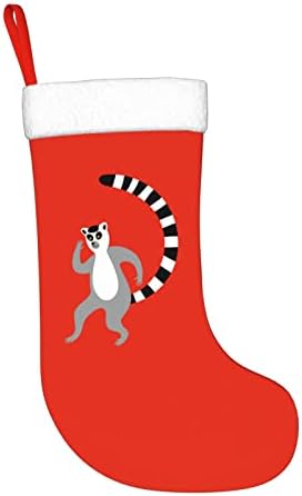 Waymay Lemuroidea Коледа На Отглеждане 18 Инча Коледен Окачен Чорап Класически Празнични Украси Чорапи