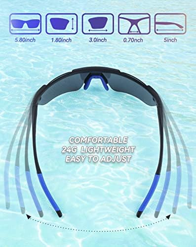 BEACOOL Поляризирани Спортни Слънчеви Очила за Мъже Жени Младежки Бейзбол, Колоездене, Бягане Шофиране Риболов Голф TAC Очила с UV400