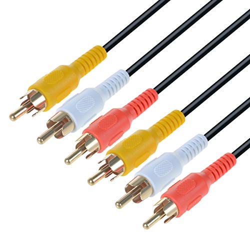 Композитен кабел GREATLINK 3RCA Аудио/Видео Позлатени DVD/VCR/SAT Жълт/Бял/червен конектори от 3 штекеров до 3 штекеров (3 метра)