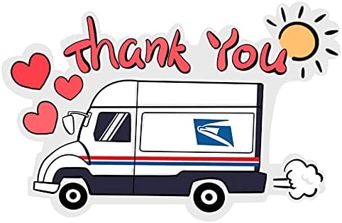 3 Бр. Стикер Благодаря USPS за пощенска кутия, Винил Thank U с Любов и подкрепа за пощенски превозвачи USPS (5 инча)