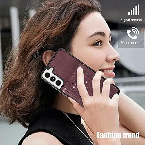 Чанта-портфейл XYX за Samsung S23 Plus, лента за през рамо от изкуствена кожа, RFID Блокиране на Притежателя за кредитни карти, Калъфи за