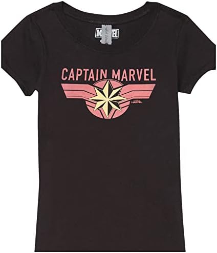 Тениска със Златисто лого на Капитан Марвел гърлс