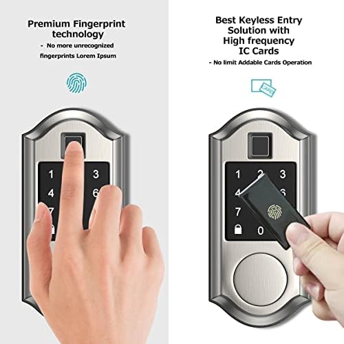 Narpult Smart Заключване, Входна заключване, без ключ от пръстови отпечатъци за входната врата, Електронно заключване на засове с автоматично заключване, Интелигентна С?