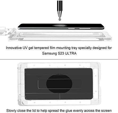 sproerden пакет 3 3D Извити Защитен слой от закалено стъкло за Samsung Galaxy S23 Ultra 6,8 OSUKADE с 2 пакети Защитно фолио за обектива