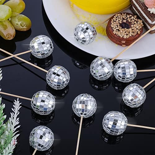 20 броя диско-топка на cupcake топперы мини-диско диско топки за декорация страна на честит рожден Ден торта Topper 1970-те диско топка