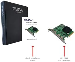 HighPoint Technologies 4-Портов такса USB контролер-A 3.2 10 gbps RocketU 1244A
