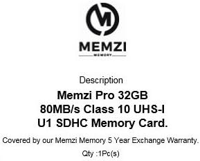 Карта памет MEMZI PRO 32GB Class 10 80 MB/SDHC карта за цифров фотоапарат Fujifilm FinePix F1000EXR, F900EXR, F850EXR, F800EXR,