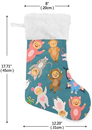 Коледни Чорапи PIMILAGU Коледа Elf 1 Опаковка 17,7 инча, Окачени Чорапи за Коледна украса
