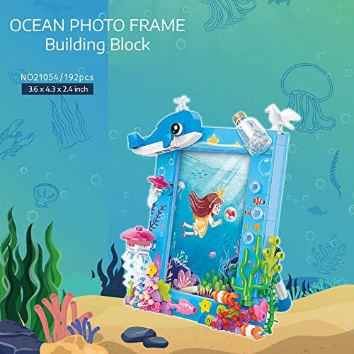 Блок За рамки от океана, Рамки за снимки с морски същества размер 2x3 инча, Играчки Акули За момчета, Рамка с подводния свят За декора на