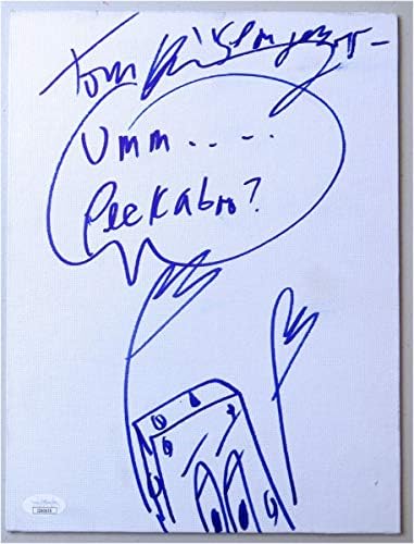 Том Кени, с автограф върху платно 9X12 Скица spongebob squarepants JSA II60655