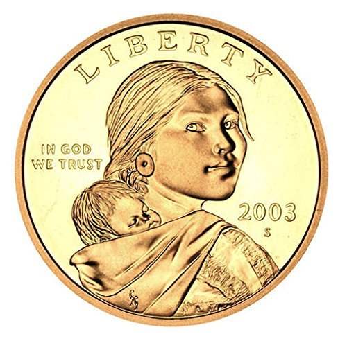 2003 S Монета на САЩ Proof индианци Сакагавеи DCAM Gem Модерен долар $1 $1 Proof DCAM Монетен двор на САЩ