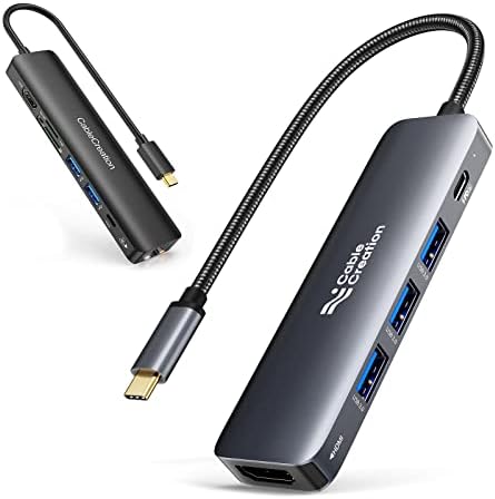 Хъб USB C 4K 60Hz, създаване на кабела 7 в 1 в комплект с възел USB C 5 в 1 с HDMI, USB 3.0, храна