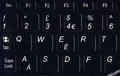 Етикети на Английска клавиатура Netbook UK Черен Фон за Мини ПРЕНОСИМИ компютри