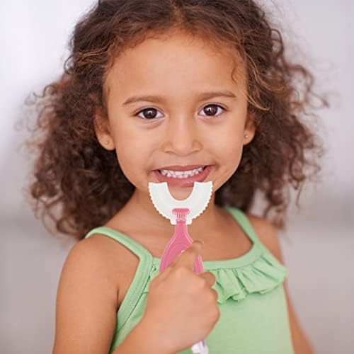 DOITOOL Детска U-Образна Четка за Зъби Избелваща Четка за Зъби за Цял Устата, Масажна Четка за Зъби, Детски Тренировочная
