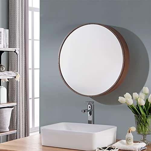 Огледален шкаф за баня FIFOR, Стенен Шкаф за лекарства с огледало (3 нива Вътрешни рафтове), през Цялата Висящ Стенен Шкаф за съхранение на козметика (Цвят: кафяв размер