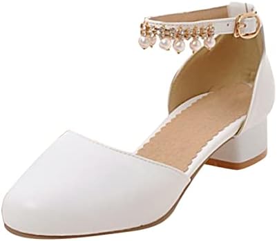 Qvkarw/ Модела Обувки на Мери Джейн за момичета; Обувки-лодки На ниски Токчета с Цветен Модел; Сандали за бала на гимназията; Модел