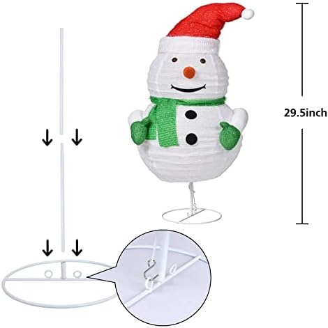 Artiflr 29,5 см Сгъваема Коледен Снежен човек с Подсветка, Предварително Текущ Led Снежен човек с Топла Струнна Подсветка за Коледен Празник