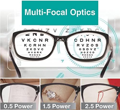 Защитни Очила със Странични плочи, Блокиране на Синя Светлина, Многофокусные Очила за четене