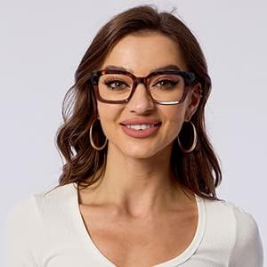 Очила за четене Jo в голям размер за жени, блокер синя светлина очила за четене, модерен квадратен ридеры за дами и мъже