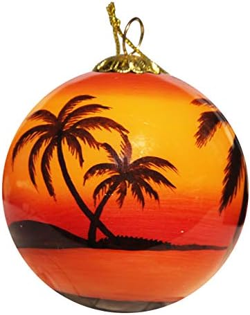 Коледен Орнамент от Стъкло, Ръчно Декориран Компания Art Studio Company - Sunset Palms Кий Уест