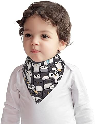 Памучни Бебешки Лигавници Сладък Императорският Пингвин Детска Кърпа Лигавници За Никнене На Млечни Зъби Хранително-Вкусовата Лигавник