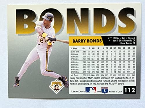 Бари Бондс (Бейзболна картичка) 1993 Fleur - [Базата] 112