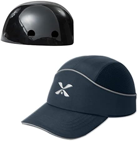 Защитно бейзболна шапка Лека Защитна Каска За защита на главата, Дишаща Шапка за защита на главата (M18110H-Тъмно син, с Дълги полета)