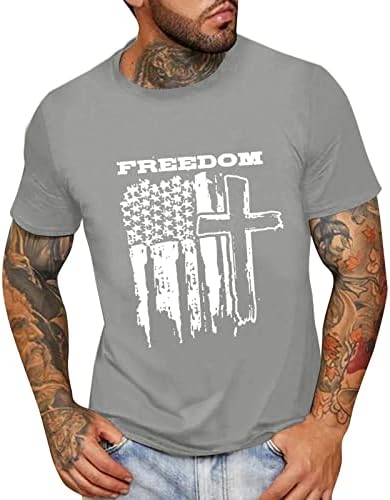 XXBR Ден на Независимостта Възраждане Американски Знамена Тениска за Мъже С Къси Ръкави Ретро Ежедневни Тениска на 4 юли