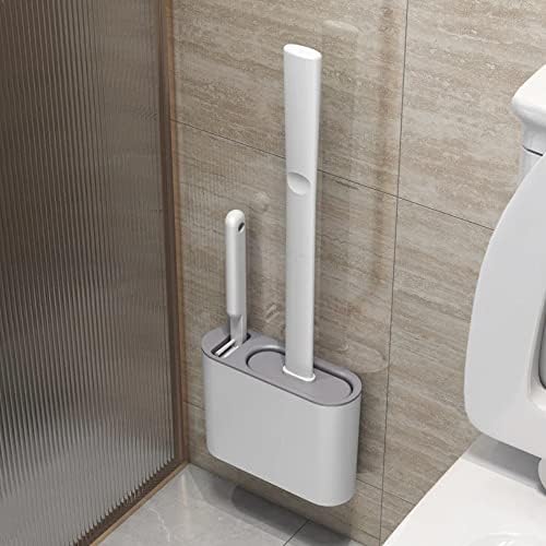 Комплект Силиконови Четки за Тоалетна 2 в 1, Четка За Почистване на Стенни Тоалетни, Синя