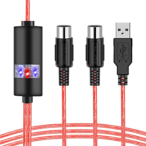 USB MIDI Кабел-Надграждане на Професионални MIDI-адаптер за свързване на кабела o Конвертор USB Включете клавиатурата на