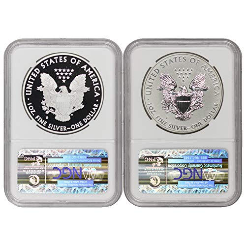 Набор от 2012 година Silver Eagle San Francisco с разбивка по 1 унция (PF-69 Ultra Cameo & PF-69) от CoinFolio PF70UCAM
