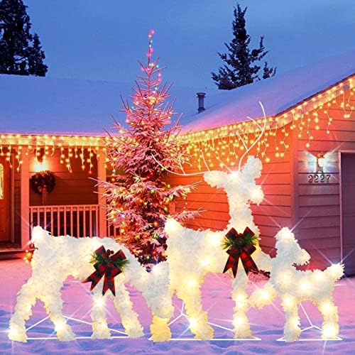 Коледна Украса за Външна Двор, Комплект от 3 Свети Елен, Коледен Празничен Декор за вътрешен Двор, Идеален Тревата За работа