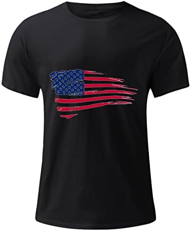 lcepcy Тениски с Флага на САЩ за Мъже, Ежедневни Тениски с Кръгло Деколте и Къс Ръкав, Графични Тениски на 4 юли, Патриотични Ризи, Дрехи