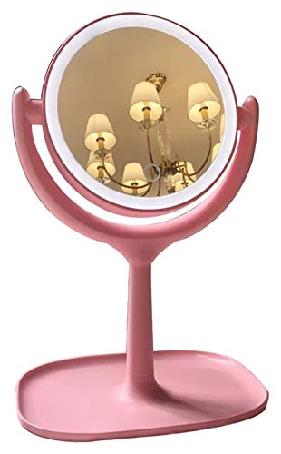 Огледало за грим грим Огледало със светлина, десктоп Управляемият огледало на 360 °, умно огледало за грим с фоново осветление на сензорния