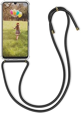 Калъф kwmobile през рамо, Съвместима с калъф Huawei P Smart (2019) - Прозрачен калъф за телефон от TPU с каишка за кабела-дантела