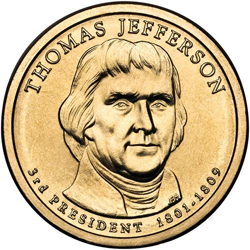 2007 г. P Позиция B Сатинировка Избор на председателите на долара Томас Джеферсън, Без да се позовават на Монетния двор на САЩ