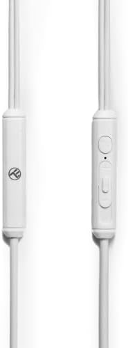 Жични слушалки-втулки TELLUR Basic Сигма с микрофон (Бели)
