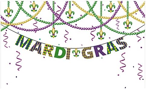 Керамични Държач за четка за зъби Ambesonne Mardi Gras, Дизайн с Лилии, Увиснали с Разноцветни Мъниста, Декоративни Универсален