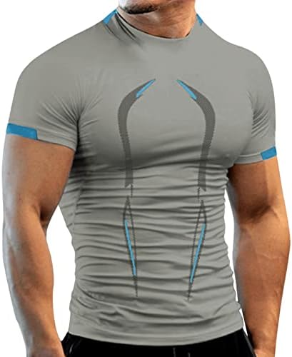 BEUU/ Мъжки Компресия Тениски С Къс ръкав, бързо съхнещи Блузи За Фитнес, плътно Прилепнали Тениски за тренировка на мускулите,