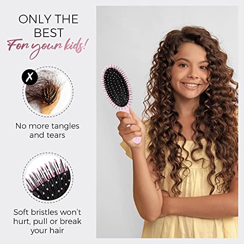 Четка за разнищване на косата за мокра или суха коса от The Perfect Haircare - Комплект от 2 (черен и розов)