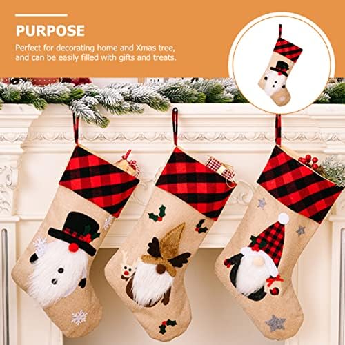 Камина Абаодам Коледа Чорапи на Дядо Коледа Висулка във формата На Чорап Показани Червени Подарък Чанта за декор като украса На Коледното