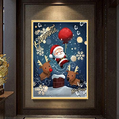 unllhuw Коледни Комплекти за рисуване с Диаманти за възрастни, Дядо Коледа и Елена 5D Diamond Игрален Комплект за Начинаещи САМ е Кръгла Картина