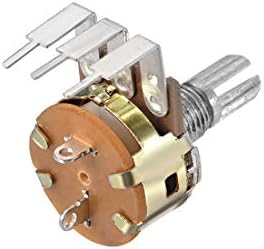 uxcell WH148 Потенциометър с Ключ 500 До Om Променливи Резистори Однооборотный Отточна тръба на шарнирна връзка Въглеродните Филм Конус 10