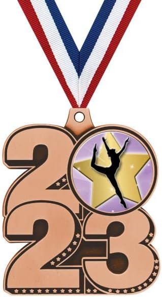 2023 Награда за 3D-формованную Танц медал, Бронзов медал 2 1/4 Trophy